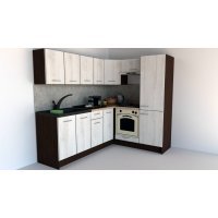 Bucatarie de Colt GENA NEW 5 DR. 170-220, Cu Corp de Cuptor, Wenge / Decor K010